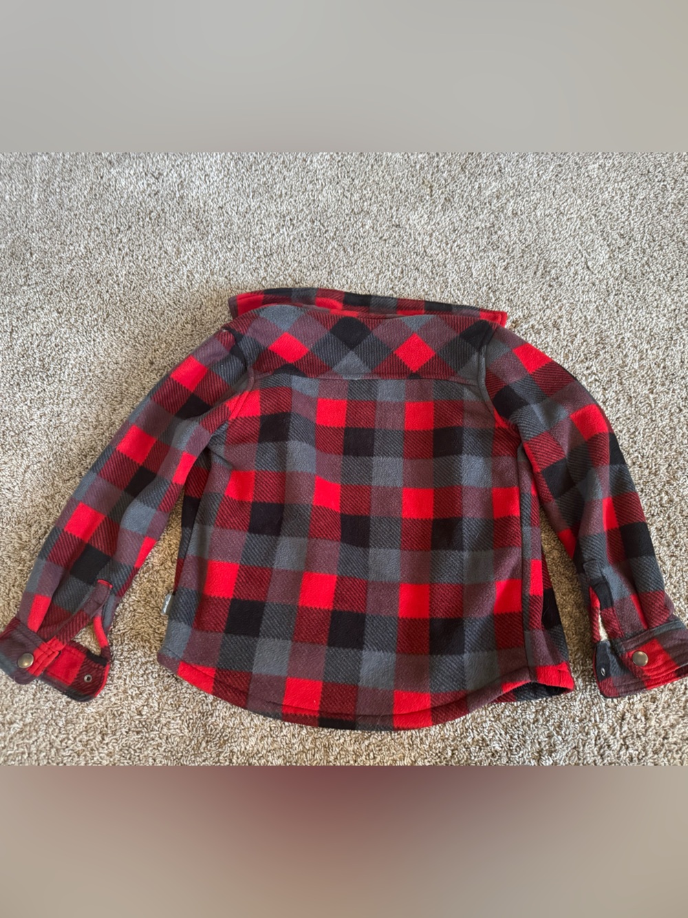Eddie Bauer Red and Black Buffalo Plaid Sherpa-Lined Puffer Jacket - Picture 4 of 5